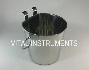 Stainless Steel Bucket Pail FLAT SIDED Dog Pup Kennel Farm Water Milk Heavy Duty - Picture 1 of 8