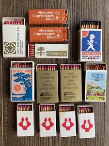 Lot 13 Matchbooks w/ Matches International Sweden Norway Denmark Advertising - Picture 1 of 2