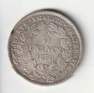FRANCE - Monnaie de 5 Francs CERES Defense Nationale 1870 A Paris TTB - Imagen 1 de 2
