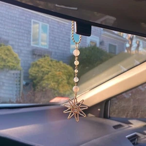 Sun Hanging Car Charm,Green and Gold Rear View Mirror Accessories Women Men - Picture 1 of 5