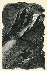 Edgar Allan Poe THE FALL OF THE HOUSE OF USHER illustration art Fritz Eichenberg - Picture 1 of 4