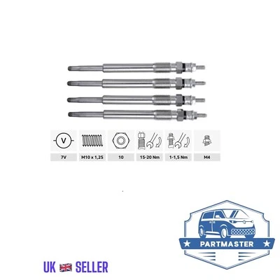 4X GLOW PLUGS FOR HYUNDAI GRAND SANTA FE IX35 KIA SORENTO SPORTAGE 367102F000 - Image 1 of 4