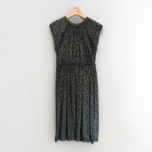 Abito Rachel Comey 0/2 Burnout Ply verde militare a pois nero viola seta R $988 - Foto 1 di 11