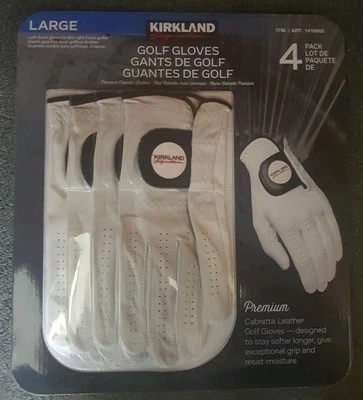 Kirkland Signature Golfhandschuhe große Größe Cabretta Leder Set Pack 4 Stück