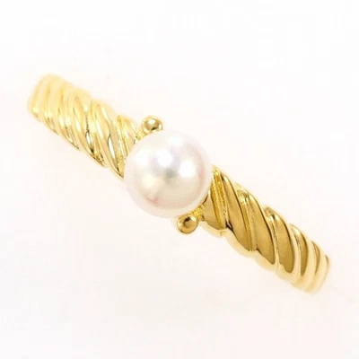 Anillo Oro Amarillo 18K 11.5 Japón Tamaño Perla Aproximadamente4mm Envío Gratis Usado Foto 1 de 4