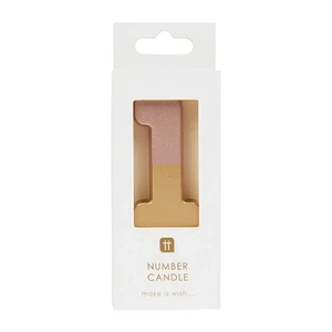 Cake Candle: Rose Gold, Number 1 - Picture 1 of 2