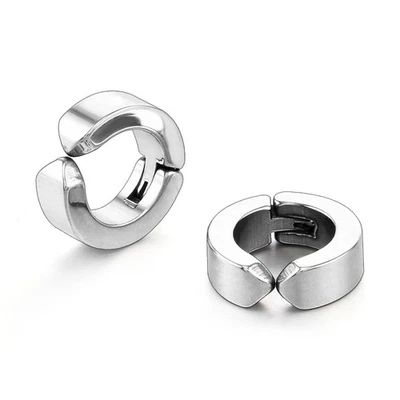 Zense - Pendientes de aro de plata para hombre sin piercing en la oreja ZE0069 Foto 1 de 4