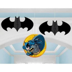 Batman DC Comics Superhero Honeycomb Decorations Birthday Party Decor 3 Piece - Picture 1 of 1