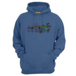 Doodle Series Meet The Superheroes Hoodie Mens Hooded Jacket Sweatshirt Top - Picture 1 of 1