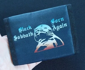 RARE Vintage 80's ~ BLACK SABBATH BORN AGAIN ~ Nylon Bi-Fold Hook & Loop Wallet - Picture 1 of 13