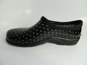 Womens Sloggers Black w\Dots Rain Garden Shoes Size 10 Made in USA - Picture 1 of 9