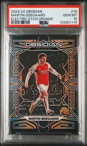 2023 Panini Ossidiana #10 Martin Odegaard Incisione Elettrica Arancione PSA 10 - Foto 1 di 2