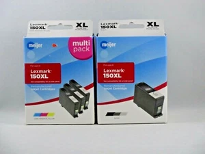 NEW Lexmark 150XL High Yield TriColor Ink Multipack & Black Sealed Meijer Brand - Picture 1 of 4