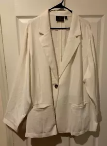 Blazer Worthington Mujer Blanco Mangas Largas Talla 4X - Imagen 1 de 2