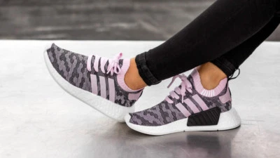 Adidas Mujeres NMD R2 PK W Wonder Pink CAMO Glitch Primeknit Boost Negro Blanco 10 Foto 1 de 4