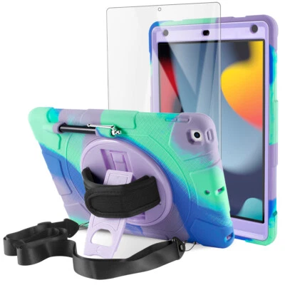 Funda para iPad 9ª 8ª 7ª Generación Resistente Resistente a Prueba de Golpes Soporte Niños Cubierta Foto 1 de 4