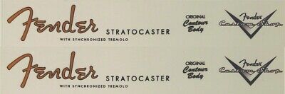 2 (Two) Fender Stratocaster Spaghetti W/ Custom Shop Headstock Waterslide Decals • 9.99$