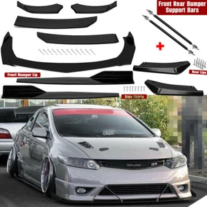For Honda Civic 1 Front Rear Bumper Lip Spoiler Splitter Body Kit Side-Skirt - Picture 1 of 14