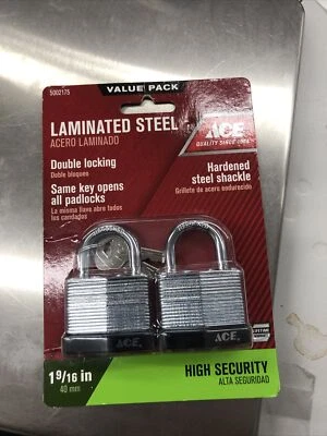 Ace 1-9/16 in. L Laminated Steel Double Locking Padlock High Security 5002175 - Image 1 of 2