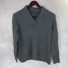 Nautica Sweater Womens Extra Large Gray Cable Knit V Neck Cotton