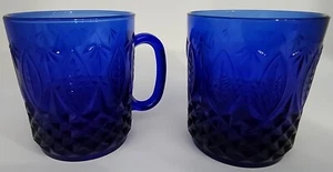 Royal Sapphire von Avon Kobaltblau Becher und Becher - Diamant-/Blattmuster - Bild 1 von 9