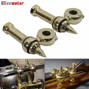 Brass Handlebar Risers 4" Rise Mount For Harley 7/8" Bar Dyna Sportster 883 1200 - Picture 1 of 12