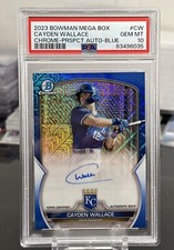2023 Bowman Chrome CAYDEN WALLACE Blue Mojo Refractor Prospect Auto #/150 Royals