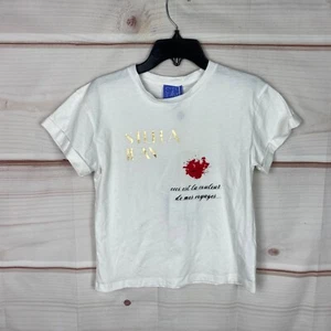 Ste Je Lana Top Kids 10 White Graphic T-Shirt Crew Neck Short Sleeve Cotton - Picture 1 of 9