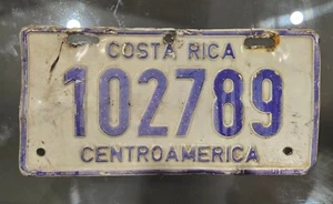 RARE ORIGINAL CAR LICENSE PLATE FROM COSTA RICA - CENTRAL AMERICA - Picture 1 of 1