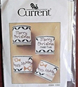 Vintage Current Christmas Napkin Rings Cross Stitch Kit #13465 - Picture 1 of 2