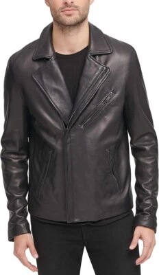 Chaqueta de cuero para motocicletas DKNY para hombre negra talla XL Foto 1 de 4