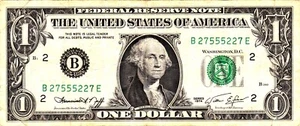 $1 1974  Fancy Serial Older Note  B27555227E - Picture 1 of 1