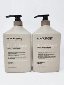 Lote de 2 Blackstone para hombre aseo 3 en 1 lavado de ducha bourbon y cedro 35 fl oz ea - Imagen 1 de 3
