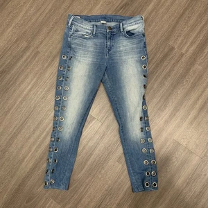 True Religion Jeans Halle Mid Rise Supper Skinny Blue 29 - Picture 1 of 5