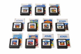 Atari 5200 Lot Of 10 Games With Books And Atari Game Holder