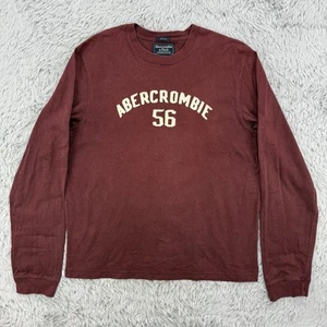 Abercrombie & Fitch Shirt Men’s XL Maroon VTG Y2K Muscle 56 Long Sleeve Spellout - Picture 1 of 8