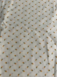 Tessuto Petite Rose Giallo Vintage anni 80 Cotone Plissettato Oltre 1 1/2Y F63 - Foto 1 di 5