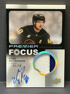 2023-24 Upper Deck Premier Elias Pettersson Premier Focus Patch Auto 01/10 - Bild 1 von 2