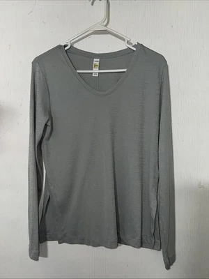 Camisa Lole Para Mujer Talla Pequeña Gris Manga Larga Elastizada Ropa Activa Yoga Informal Foto 1 de 3