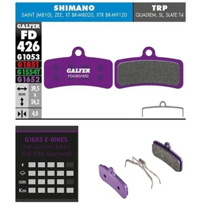 Galfer FD426G1652 Ebike  Shimano TRP Tektro Semi Metall Bremsbeläge violett - Picture 1 of 4