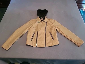 Bernardo Faux leather women's Jacket With Hood Size M. - Picture 1 of 19