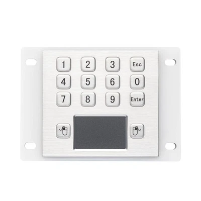 Industrial IP65 Waterproof 12 Keys Metal Numeric keypad With Touchpad - Image 1 of 4