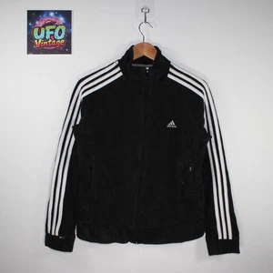 Adidas Fleecejacke Damen Medium schwarz Full Zip 3-Streifen Logo 2008 - Bild 1 von 12