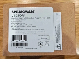 Speakman Vector S-6000-E2 Stainless Steel Multi Function Shower Head - P Chrome - Picture 1 of 1