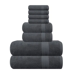 Ultra Soft 8-Piece Towel Set - 100% Pure Ringspun Cotton, Contains 2 Oversize... - Picture 1 of 7
