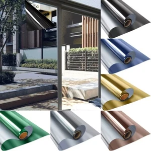 5m One Way Self Adhesive Privacy Window Film Mirror Tint UV Reflective Sun Block - Picture 1 of 77