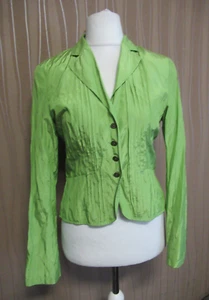 180 J855 TAIFUN Damen Jacke Blazer Gr. 38 hellgrün leicht glänzend Biesen Kragen - Bild 1 von 4