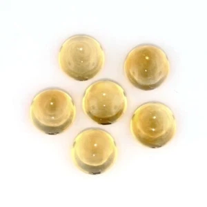 CITRINE 6 MM ROUND CUT CABOCHON 2 PIECE SET ALL NATURAL F-4865 - Picture 1 of 1