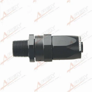 8AN AN8 To 3/8" NPT Straight Swivel Oil Gas Line Hose End Fitting Black - Picture 1 of 7