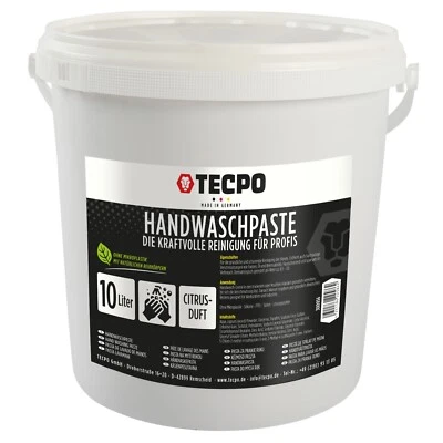TECPO HANDWASCHPASTE 10L WERKSTATT HANDREINIGER REINIGUNGSPASTE HANDSEIFE CITRUS - Bild 1 von 3